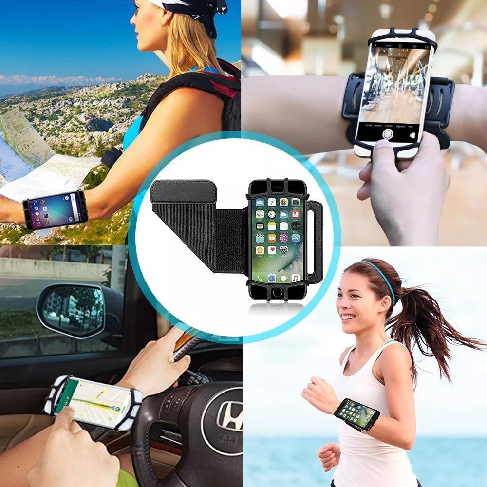 Detachable Mobile Phone Holder with 360-degree Rotation Arm Strap
