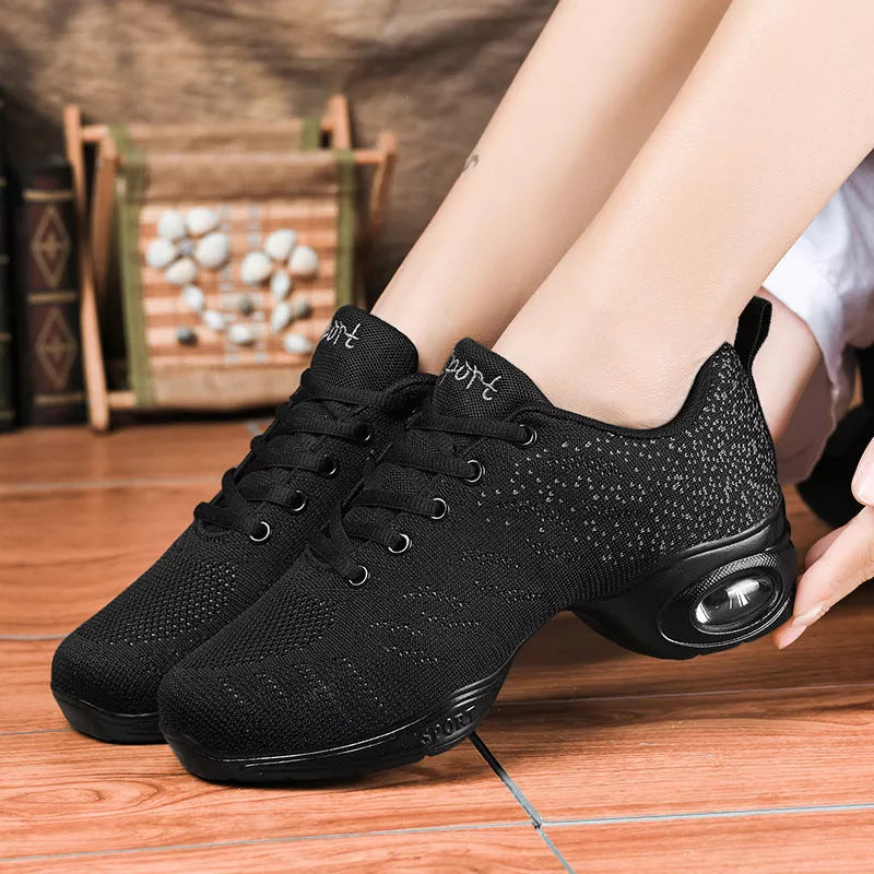 Mid-Heel Mesh Dance Shoes for Women with Soft Soles