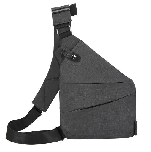 Men's Canvas Shoulder Bag with Waterproof and Anti-Theft Features