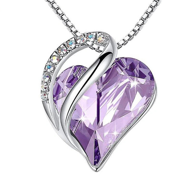 925 Silver Heart Shaped Geometric Necklace for Women