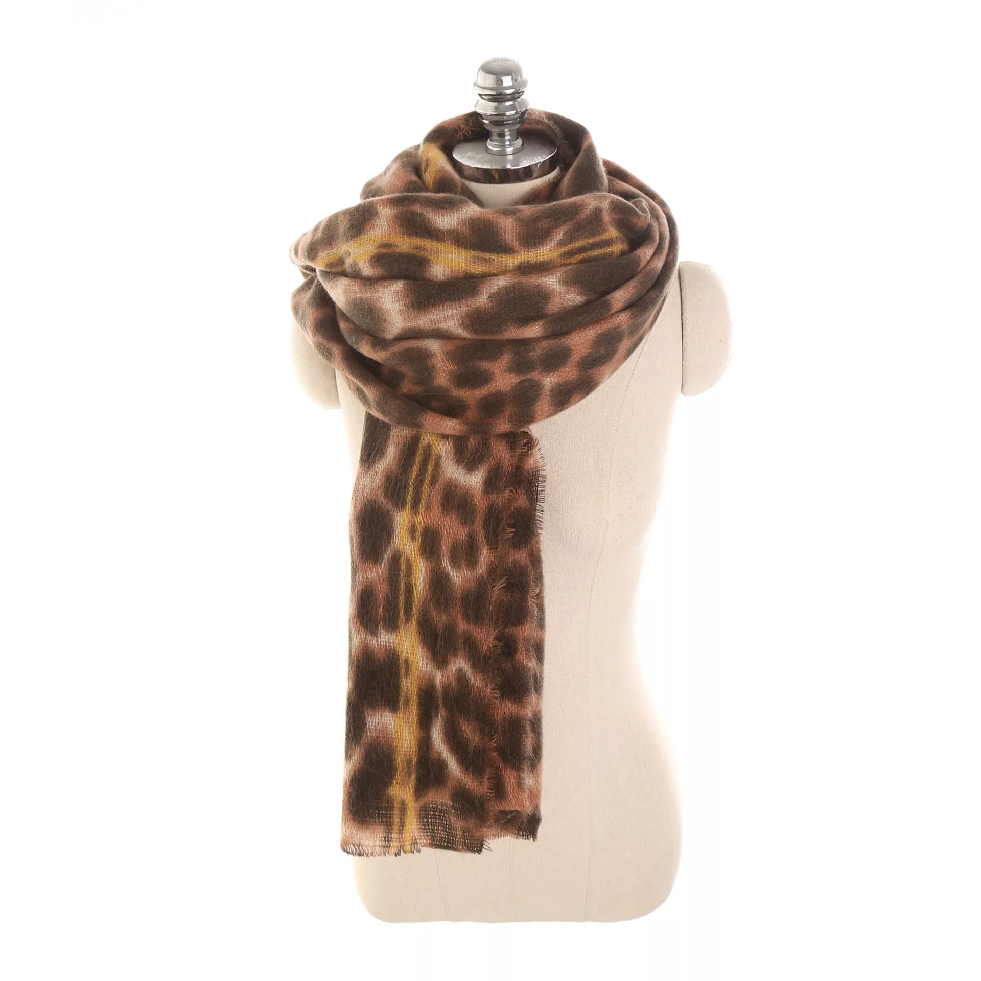 Leopard-print imitation cashmere women's scarf shawl, 200x90cm