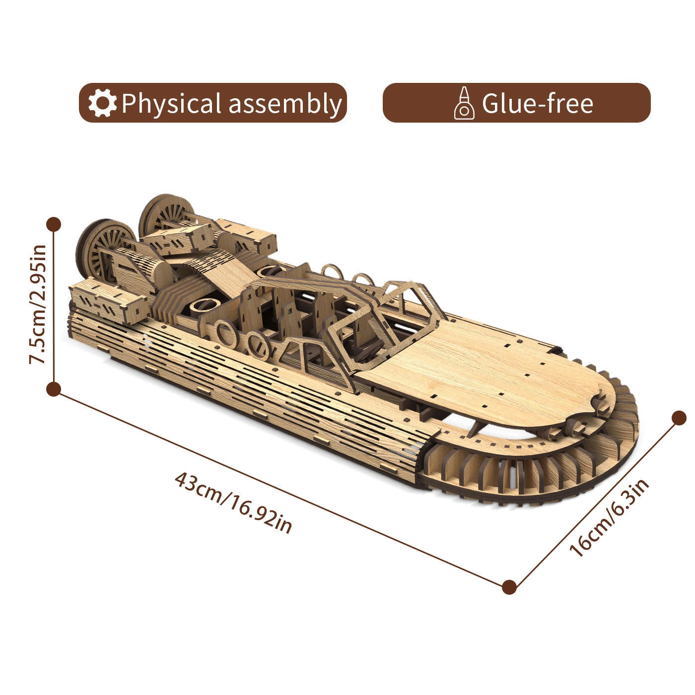 Allengrad Speedboat Shape Puzzle Toy for Creative Play