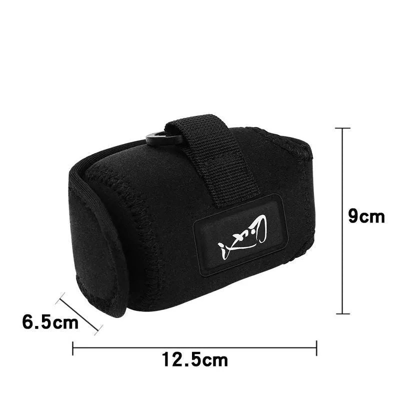 Universal fishing gear protective cover in black waterproof polymer fabric