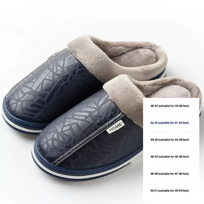 PU waterproof cotton slippers for men and women