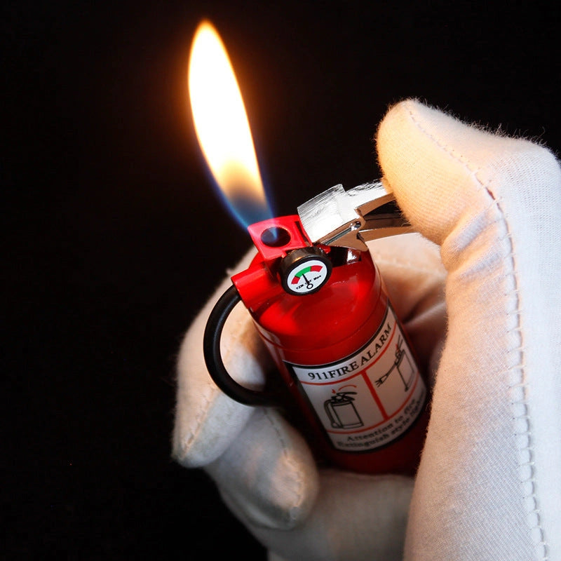 Creative Fire Extinguisher Shaped Lighter, Butane Free and Refillable