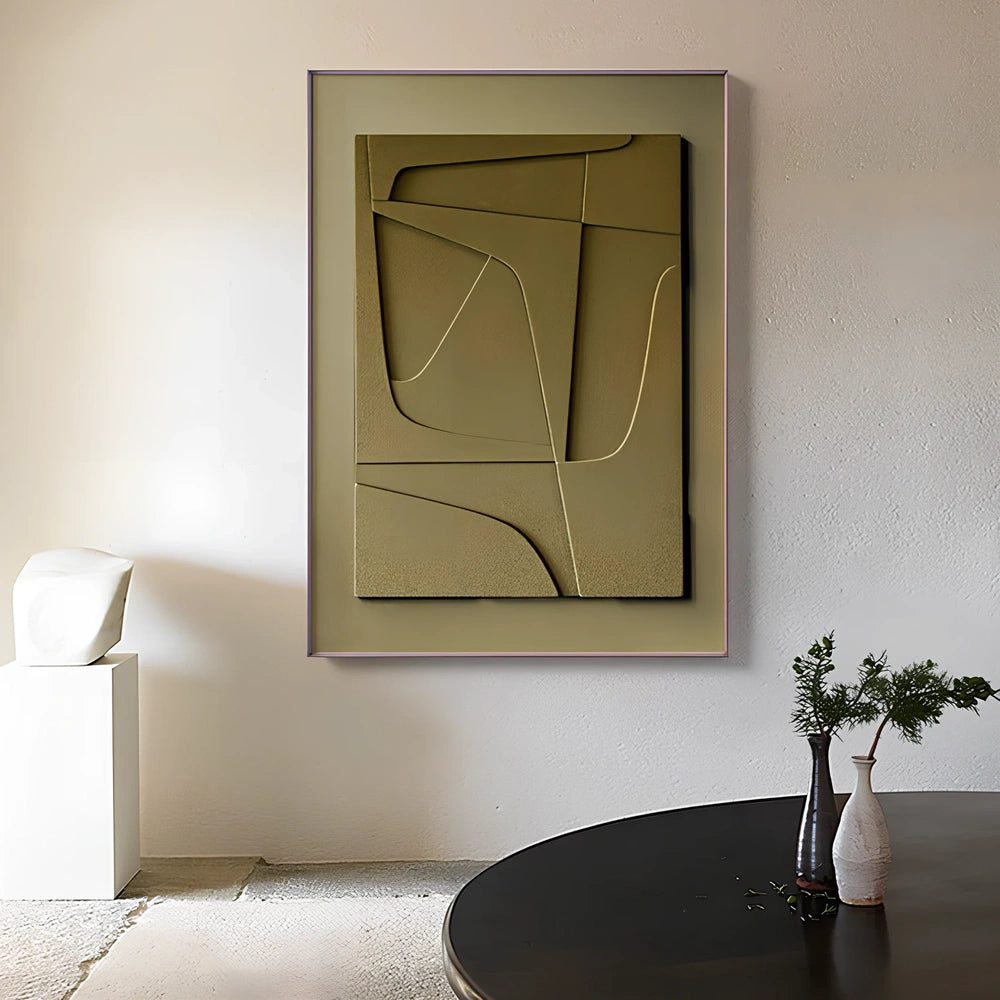 Frameless three-dimensional abstract geometric Morandi canvas hanging painting, sizes 10x15cm to 60x90cm, 59-138g weight
