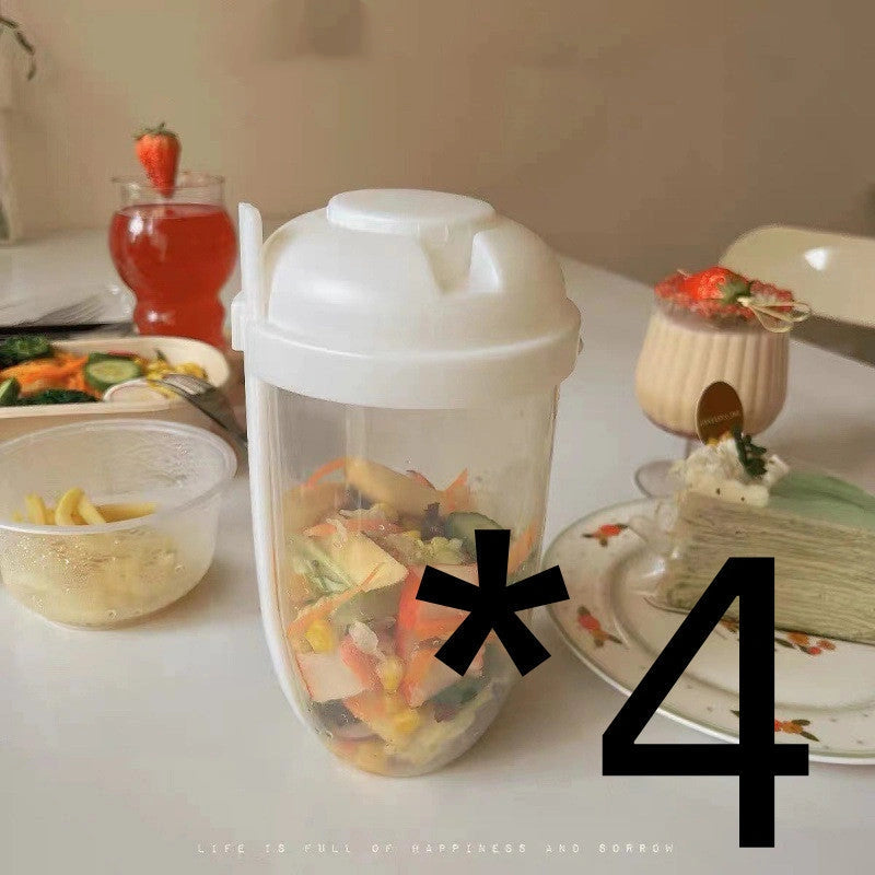 Modern Minimalist Salad Cup with Fork and Cover, 1000ml Capacity