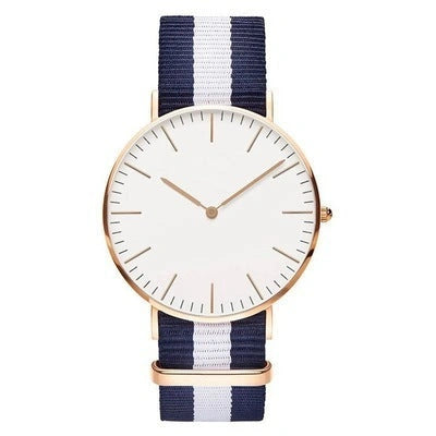 Nylon two-needle watch with quartz movement