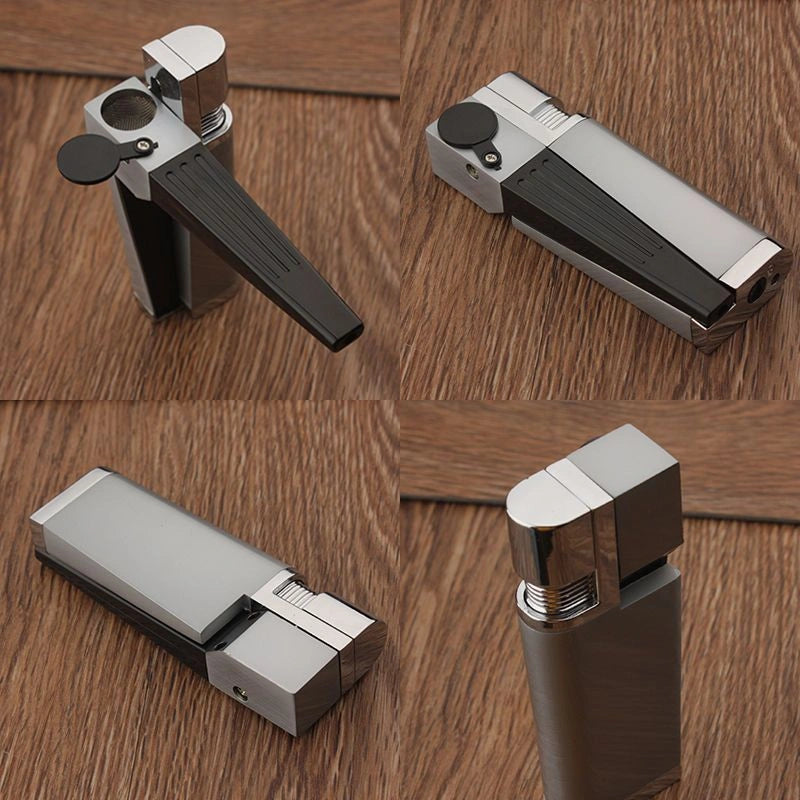Foldable Metal Pipe Lighter with Stash Compartment - Eco-Friendly and Durable