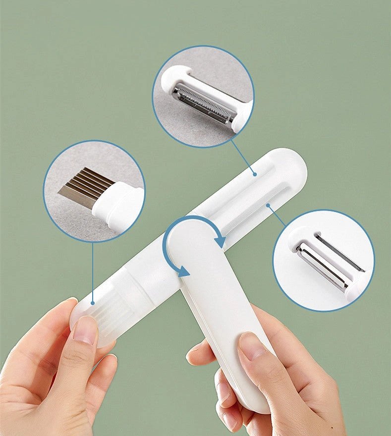 3-in-1 Multifunctional Rotary Paring Knife with 360 Rotating Blade