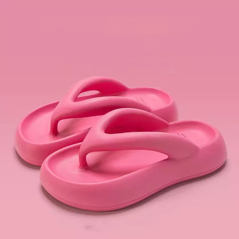 Thick-soled Flip-flops for Summer with Height Increase Feature