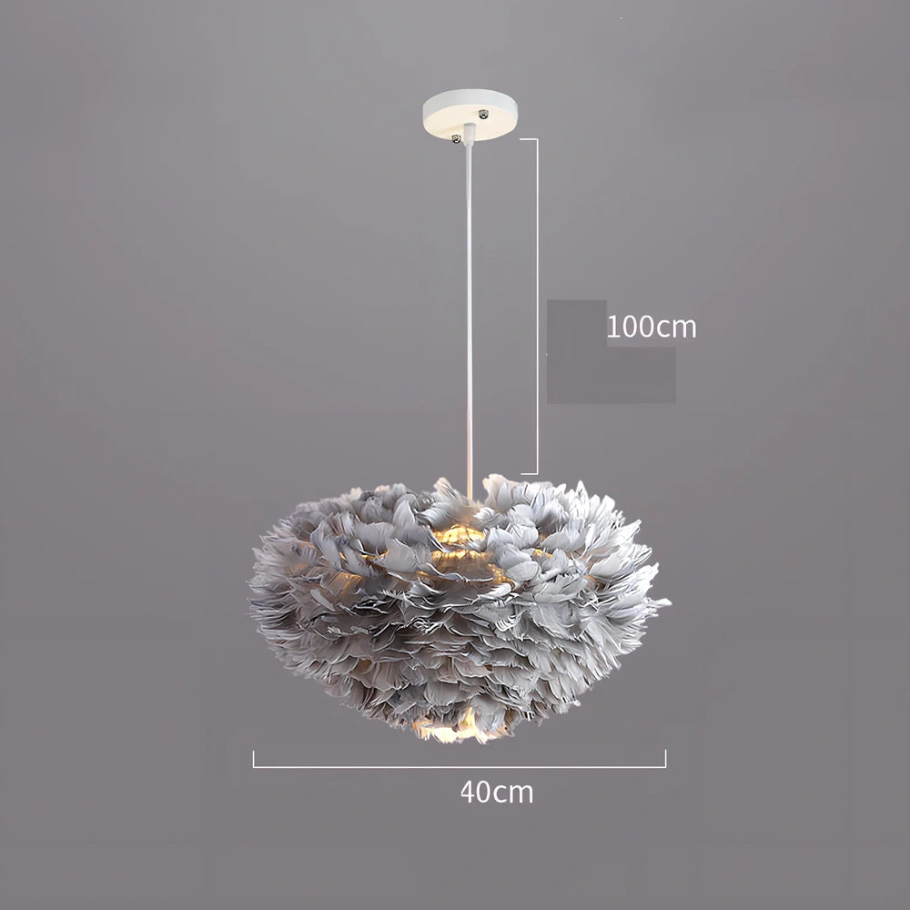 Modern iron chandelier with remote control and LED lighting in grey, pink, or white colours