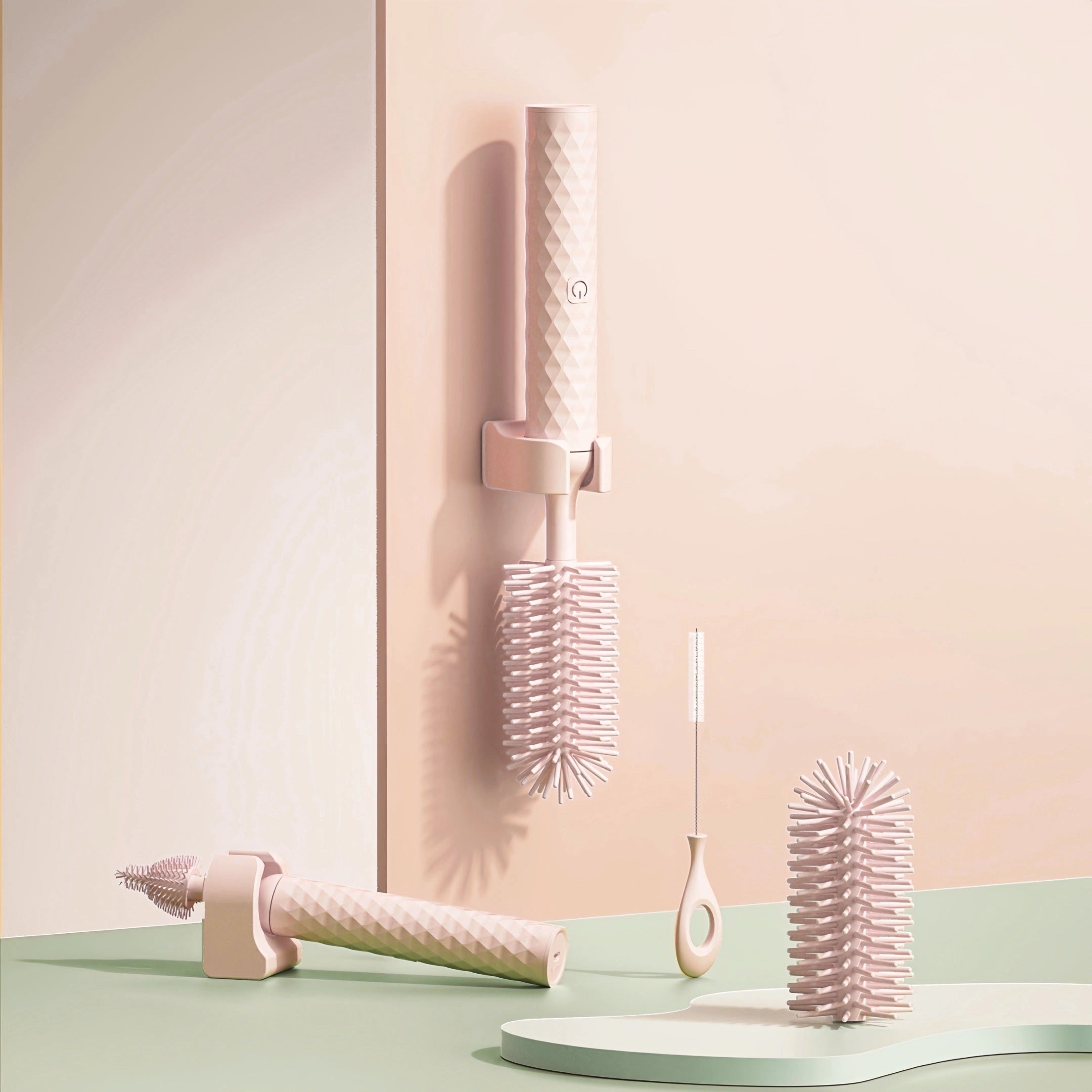 Electric Silicone Bottle Brush Set with 360-Degree Rotation for Baby Bottles