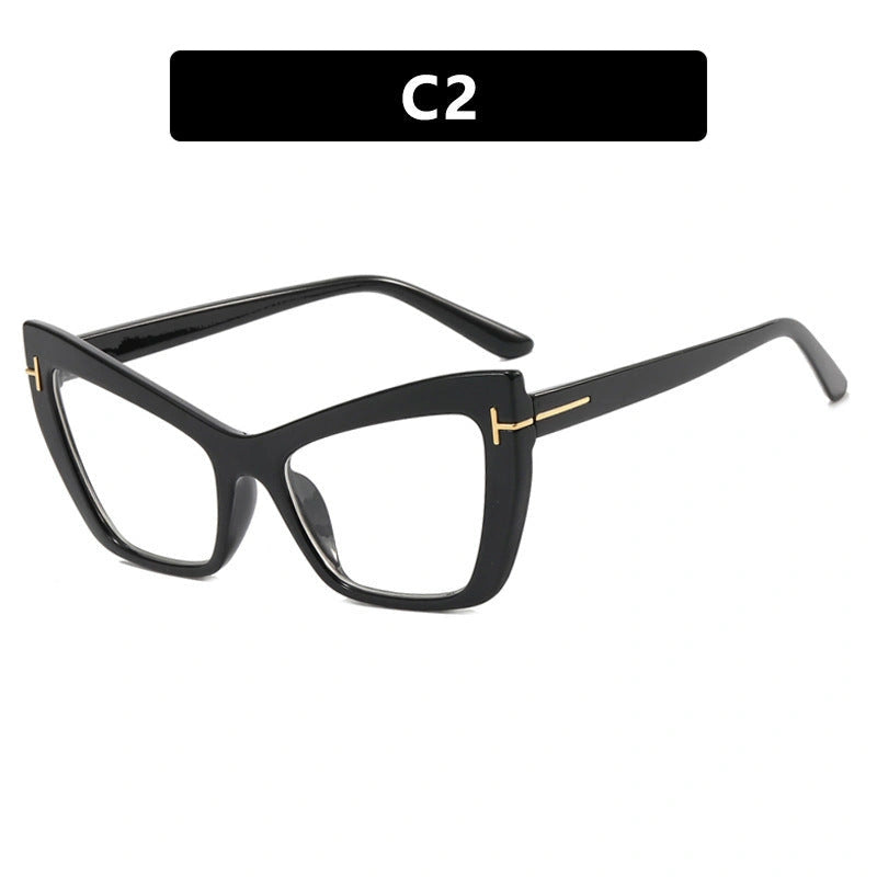 Anti-blue Light Flat Lens Glasses with Butterfly Frame