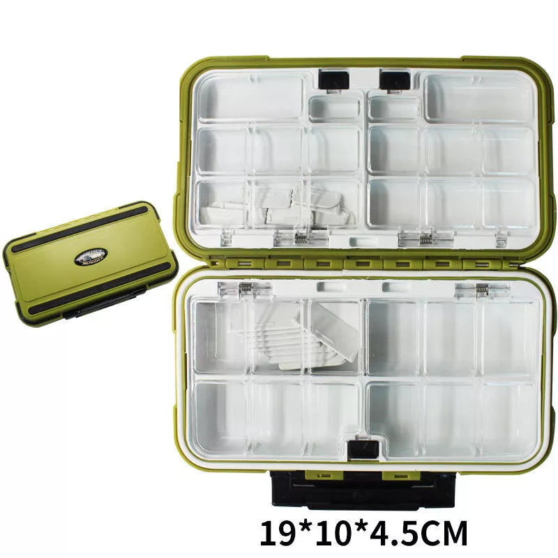 Double-layer Spring Fishing Accessory Box in Multiple Colors