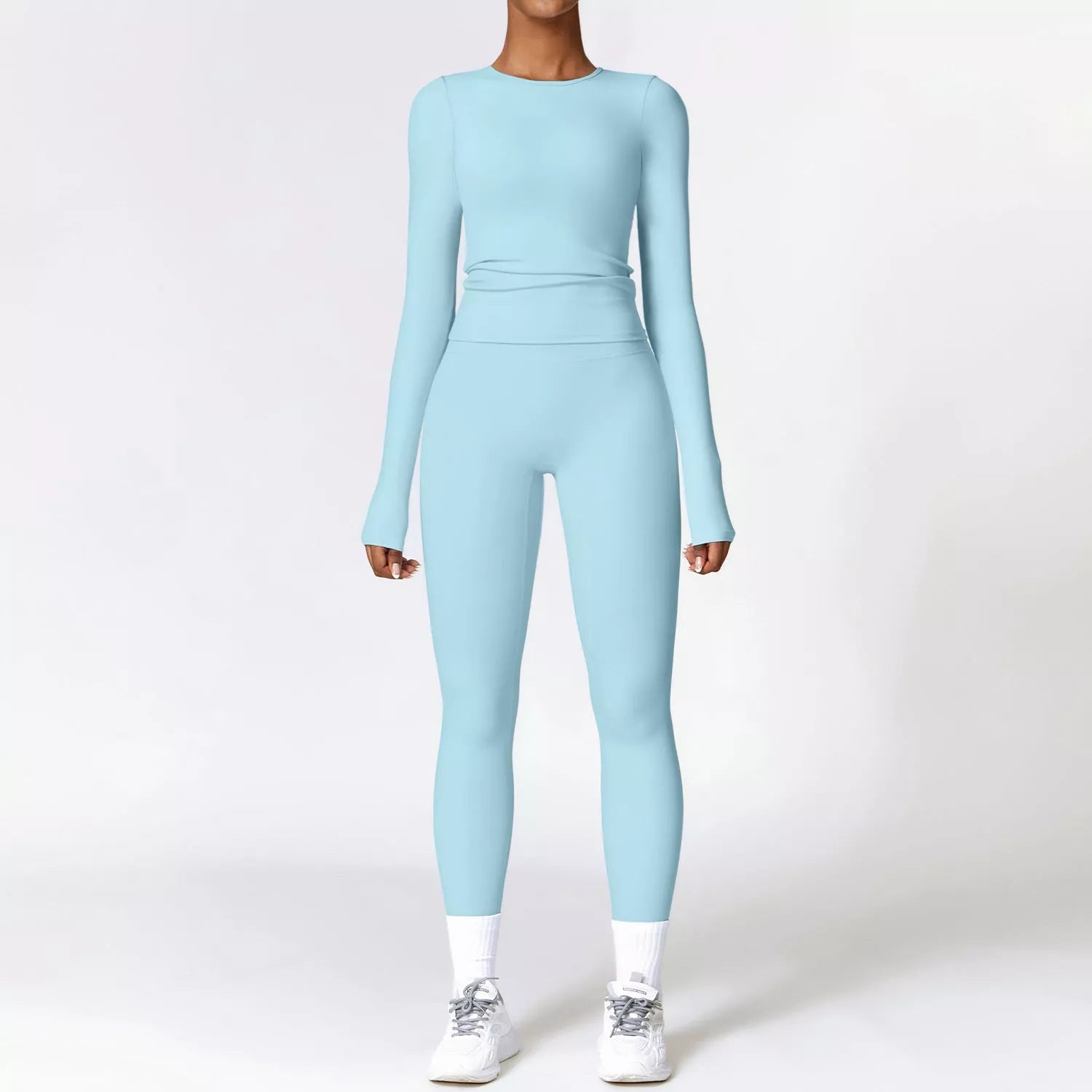 Tight-fitting Brushed Yoga Suit with Quick-drying Nylon-Spandex Fabric