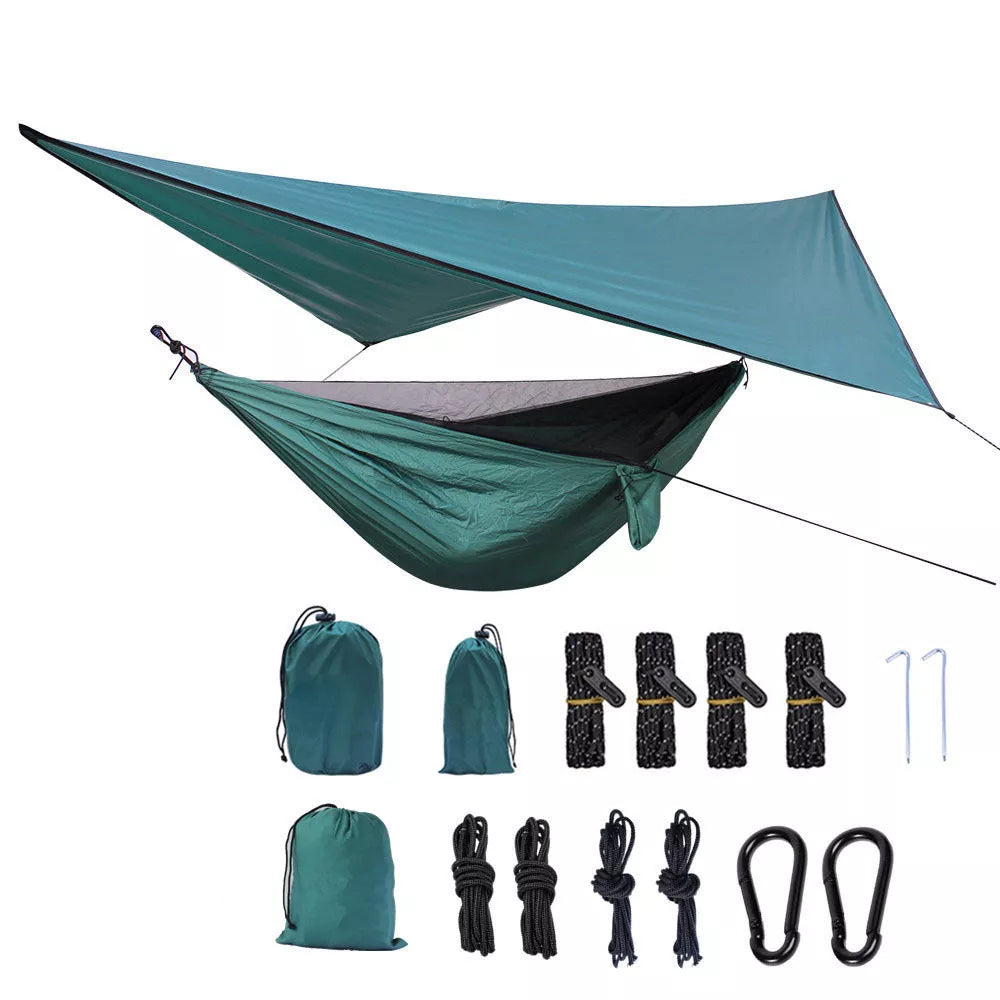 Portable Camping Hammock with Mosquito Net and Awning for Outdoor Adventures