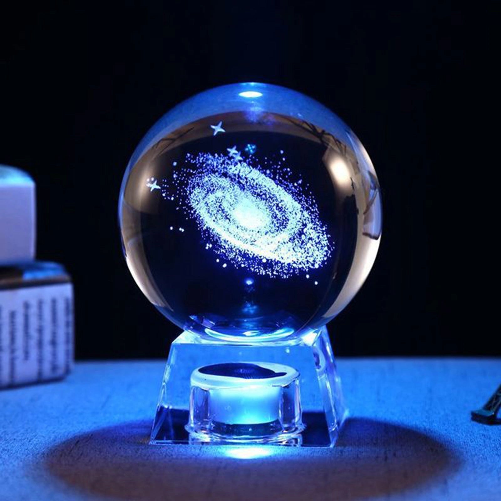 LED Music Box with Luminous Crystal Ball, Milky Way or Solar System Design