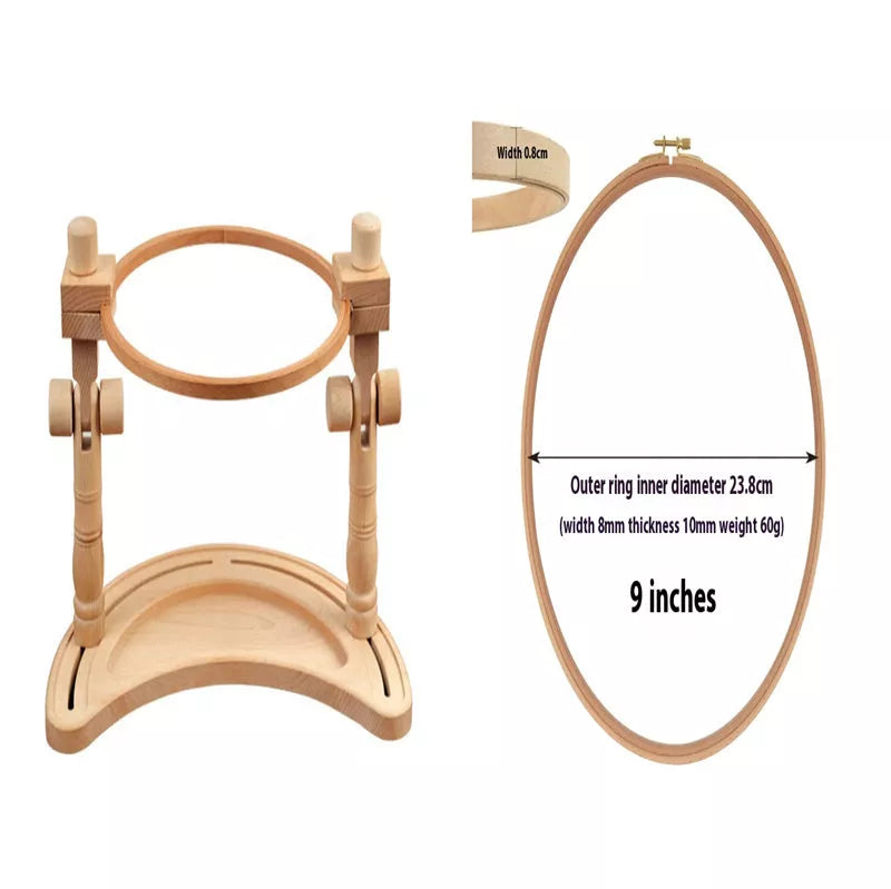 Adjustable Cross Wreath in Bamboo for Embroidery Frames