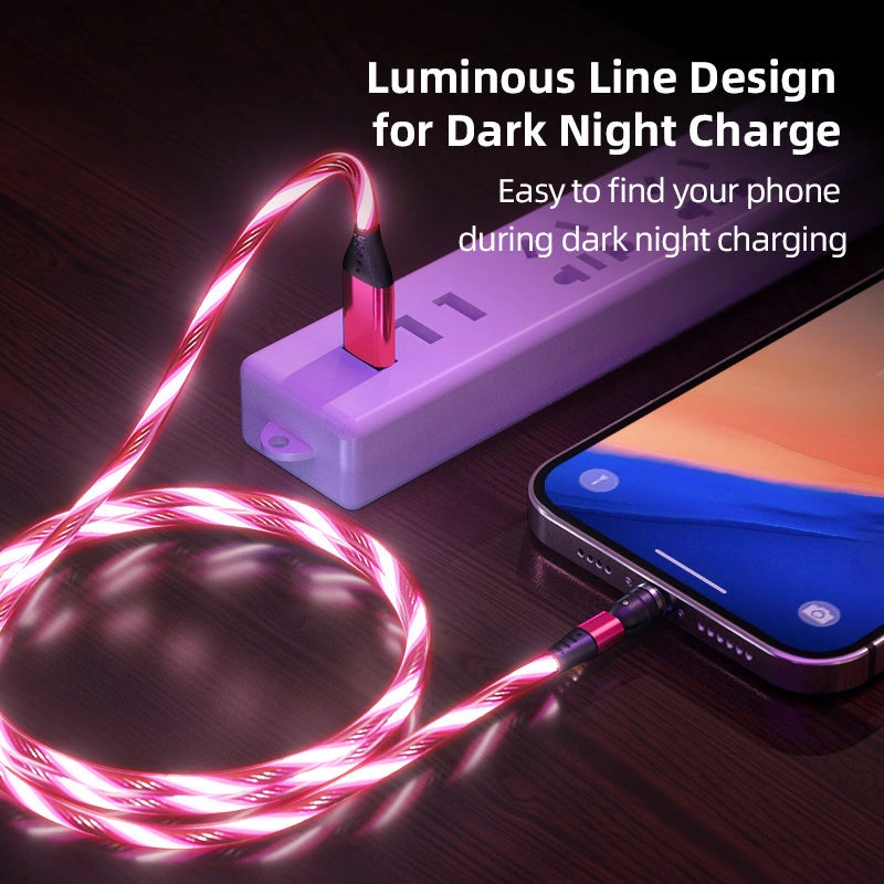540 Rotate Luminous Magnetic Cable with 3A Fast Charging
