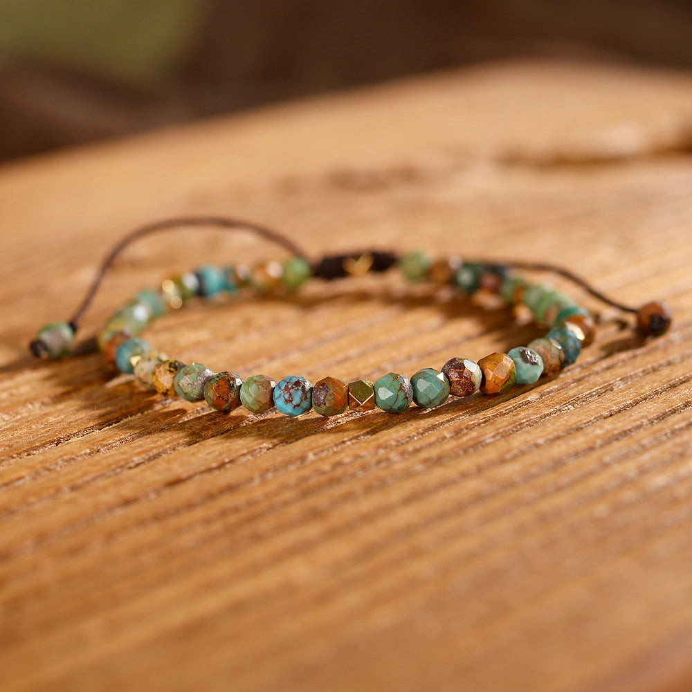 Adjustable African Turquoise Braided Bracelet for Unisex