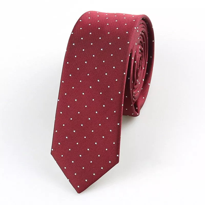 Korean Style Glossy Hand Tie for Men, 5cm Wide, Striped Dot Retro Design