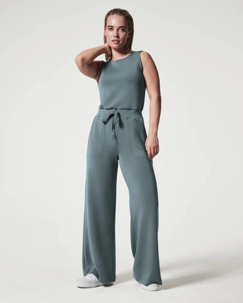 Women's Lace-Up Jumpsuit Pants in Polyester