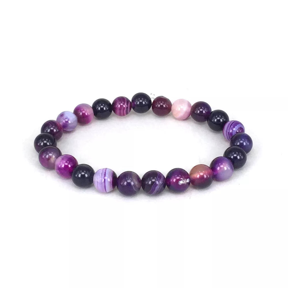 Violet Agate Bracelet for Women with Ethnic Style