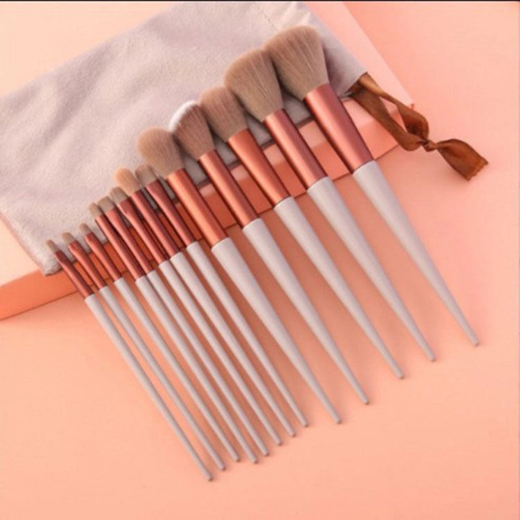 13Pcs Makeup Brush Set with Soft Artificial Fibers for Gentle Application