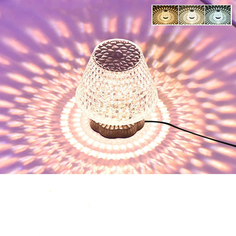 Diamond Crystal Lamp with USB Touch Sensor and 3-Way Dimming