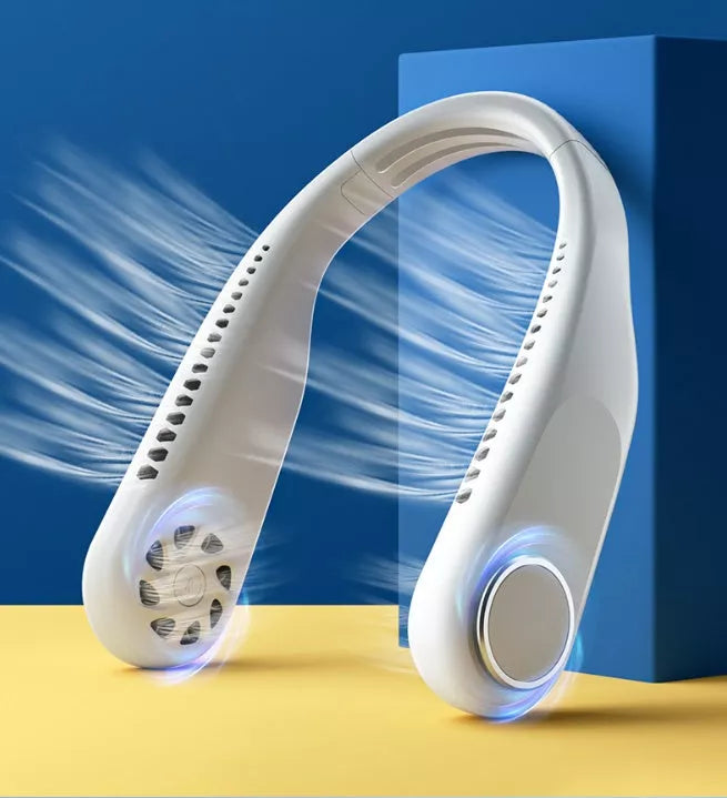 USB-Powered Leafless Halter Fan with 3-Speed Settings