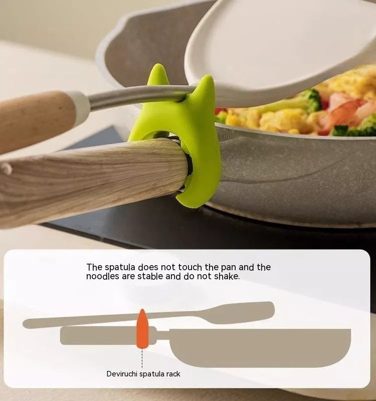 Silicone Spatula Holder with Anti-overflow Design for Kitchen Utensils