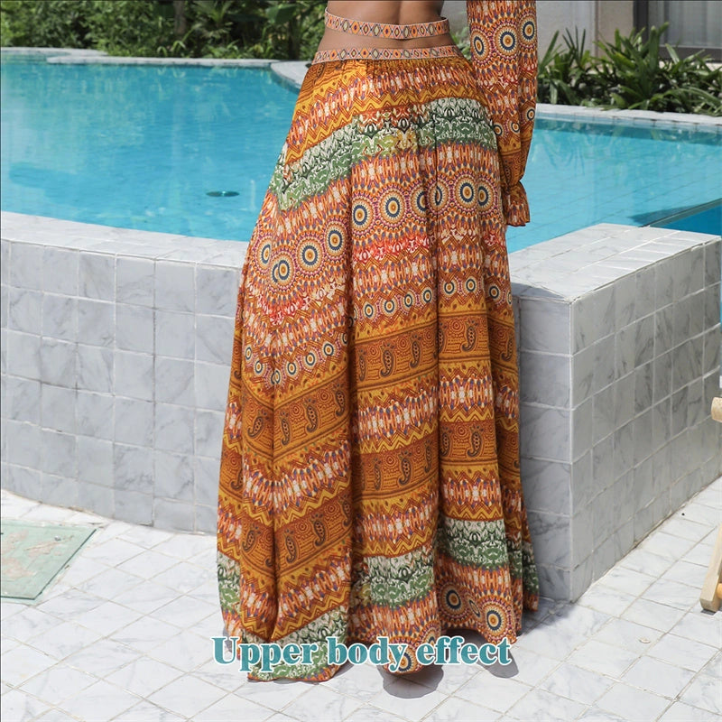 Women's Floral Large Hem Dress in Vibrant Orange