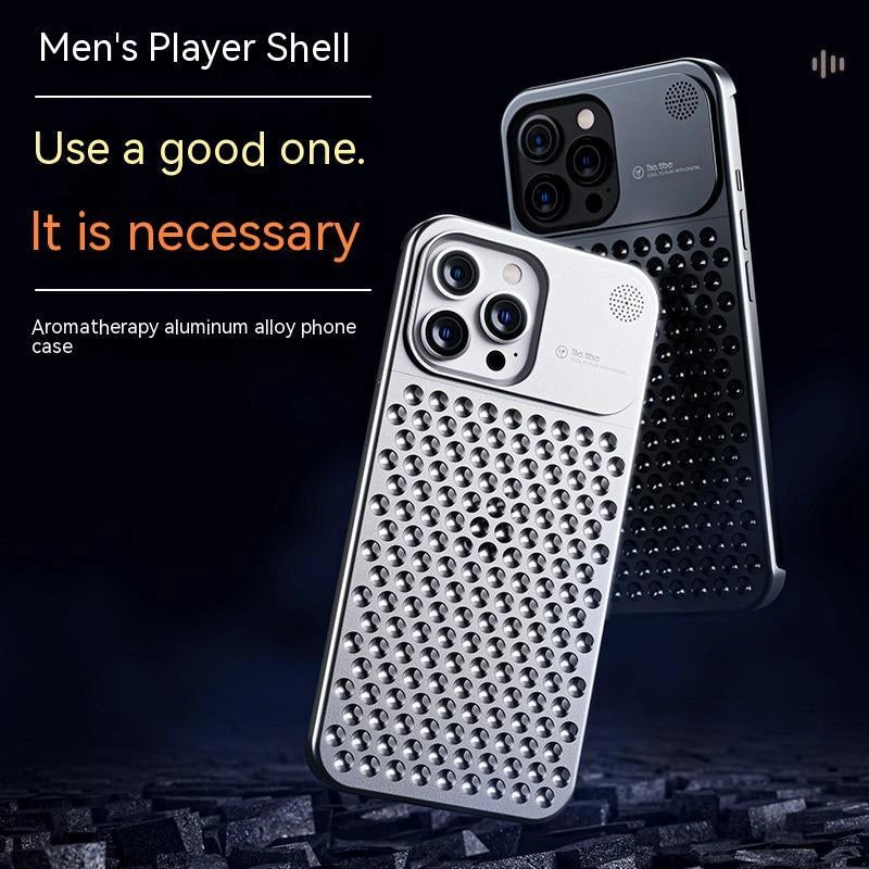 Aluminum Alloy Phone Case with Hollow Heat Dissipation for iPhone Models