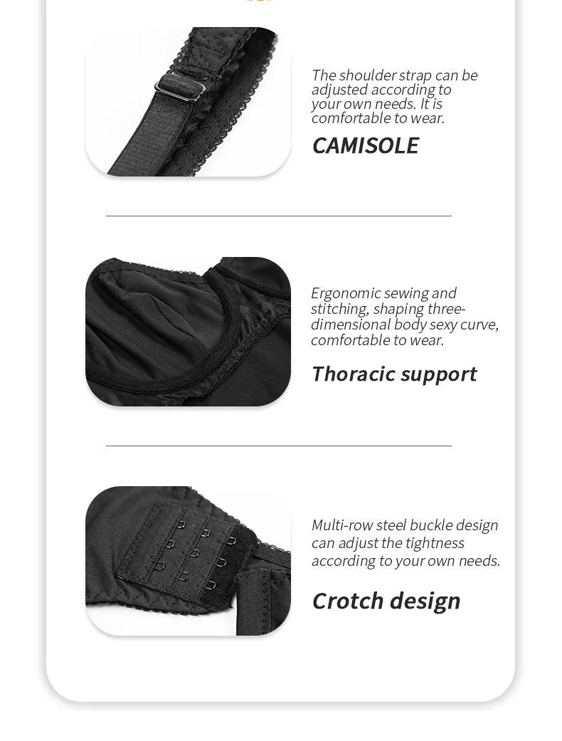 Black Jumpsuit Shapewear with Free Bra for Sports