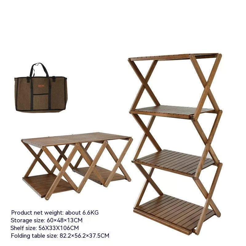 Solid Wood Folding Table for Outdoor Camping