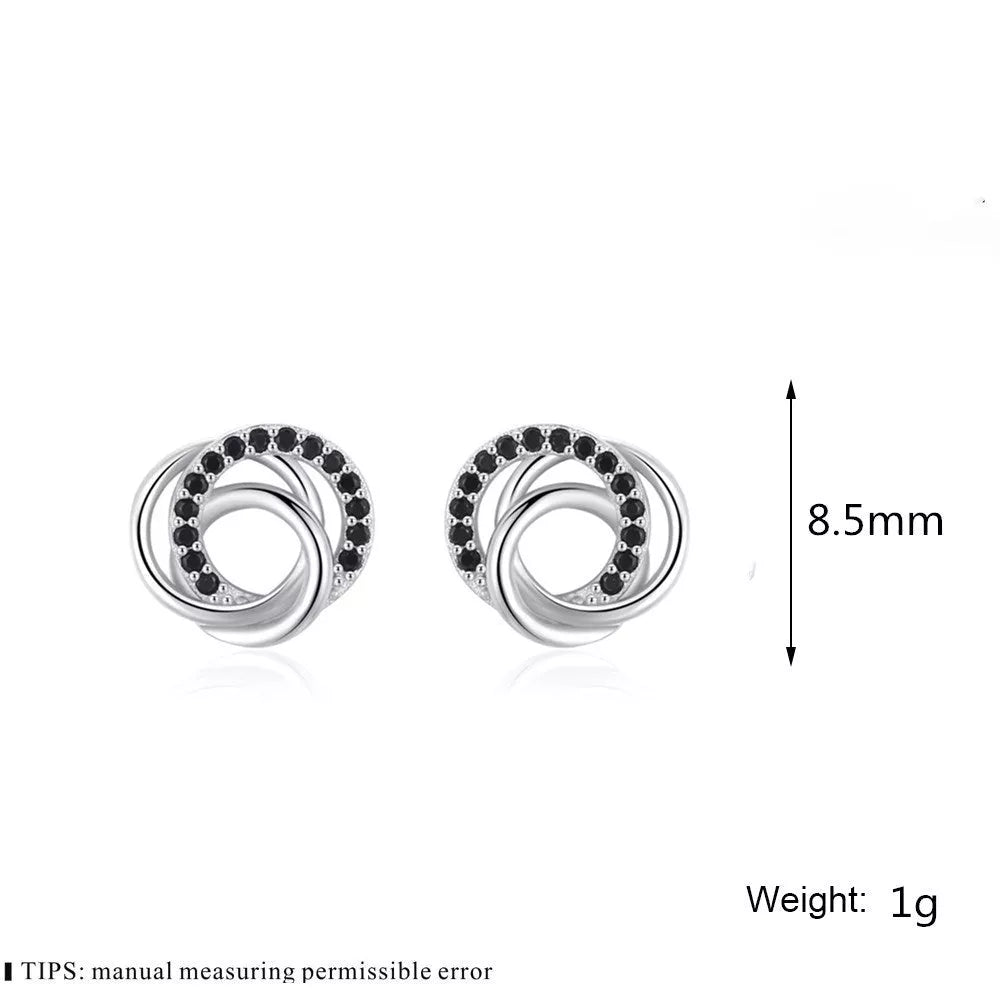 Dignified Hollow Multi-circle Zircon Design Earrings for Women