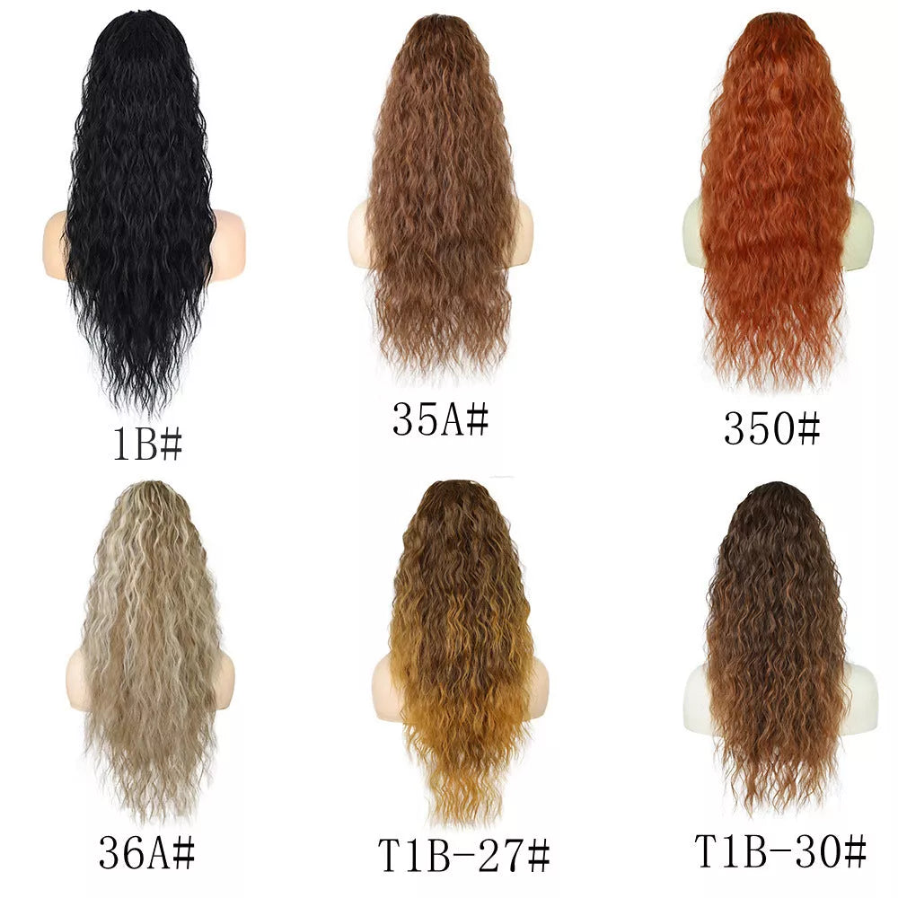 Long Curly Ponytail Wig with Small Curls for Women