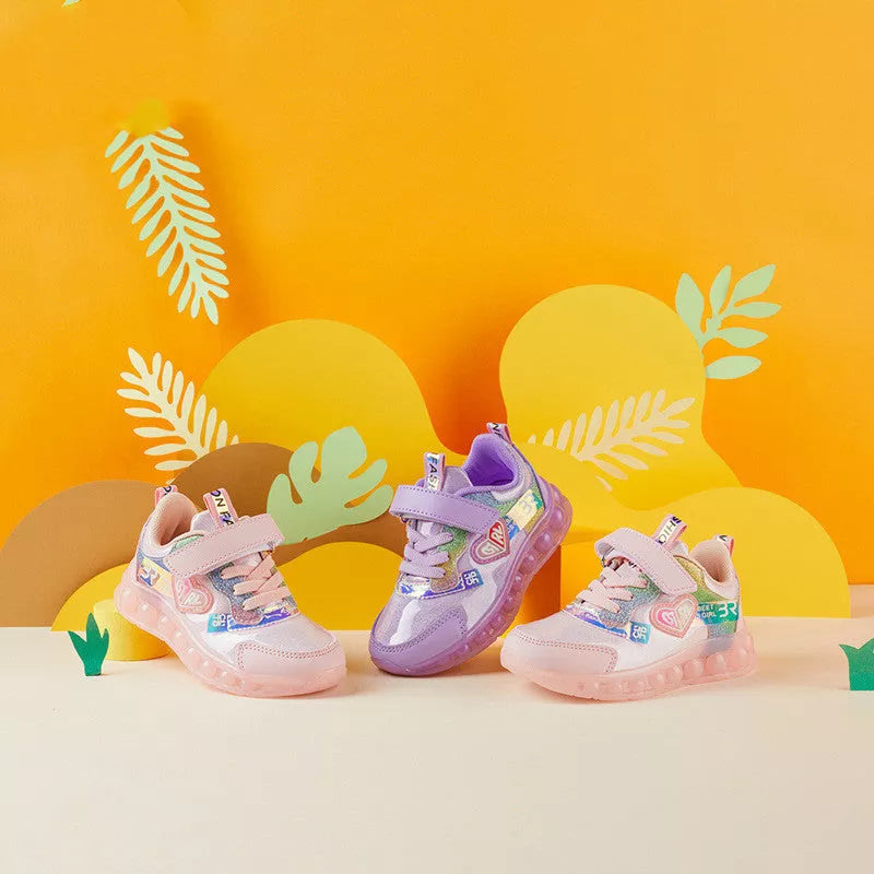 Girls' Fashion Jelly Sole Sports Shoes in Pink and Purple