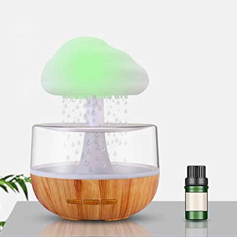 2-in-1 Desk Humidifier with Rain Cloud Design and Aromatherapy Function