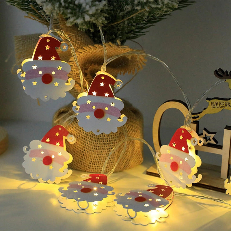 Christmas LED Light String with Santa Claus, Elk, and Snowman Ornaments