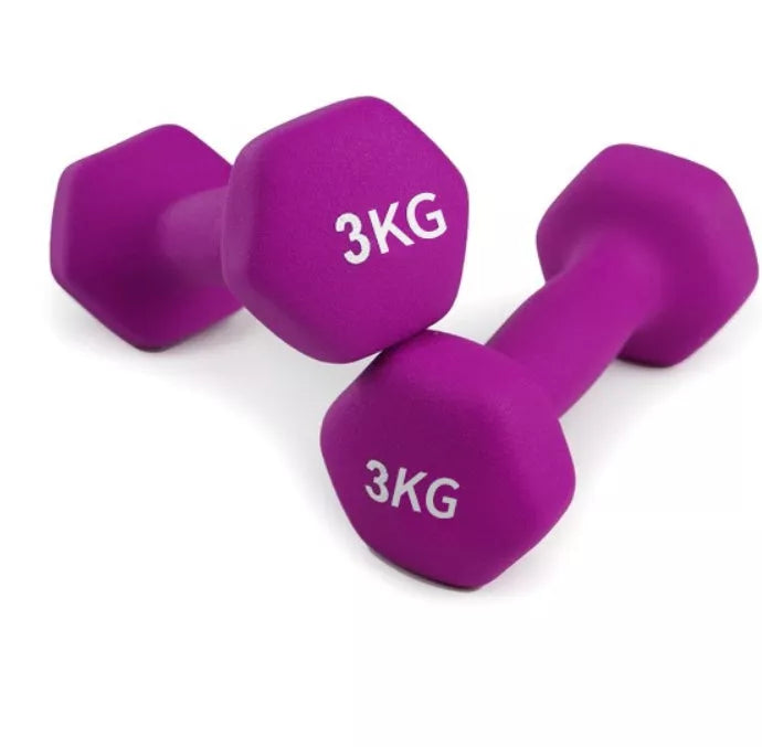 Yiling Hexagonal Dumbbells: PVC Fitness Equipment for Home Use