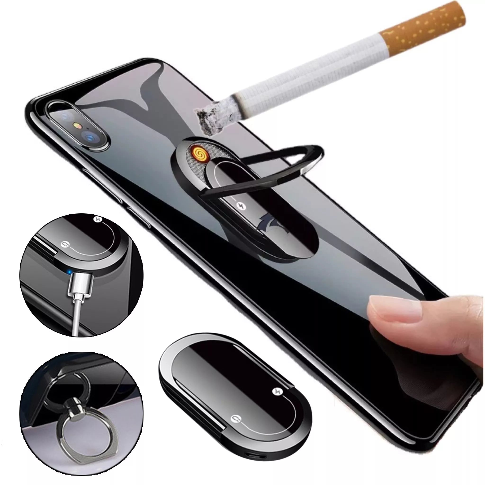 USB Plasma Lighter with Mobile Phone Holder and Car Bracket Compatibility