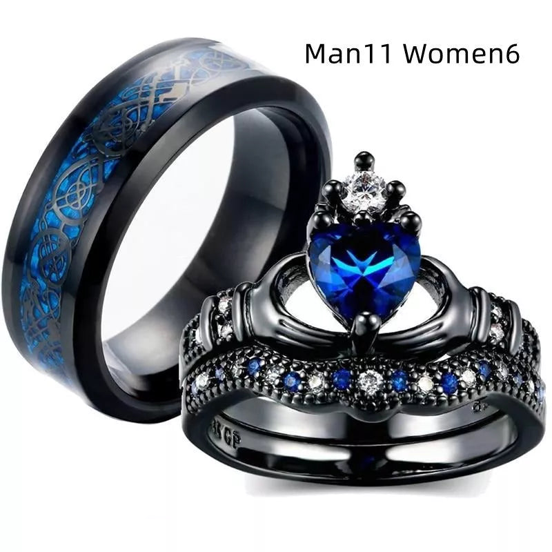 Crown love sapphire female ring with alloy setting