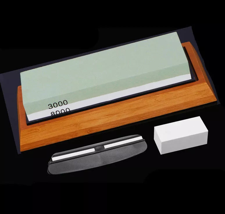Home kitchen whetstone set with 3000/8000 grit for precise sharpening