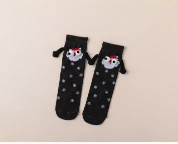 Couple Magnetic Handle Hand Socks with Christmas Designs