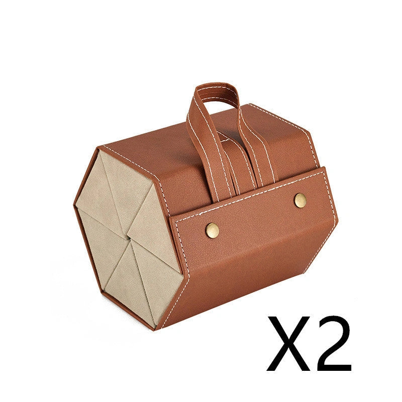 5 Slots Foldable PU Leather Sunglasses and Eyeglasses Travel Organizer Case