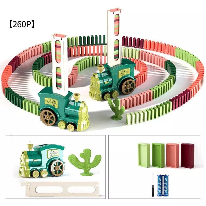 Electric Domino Train Building Blocks Toy for Children