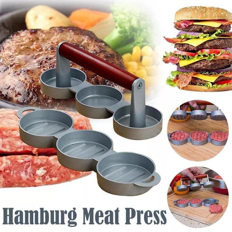Mini Burger Press with Wood Handle for Slider Patties