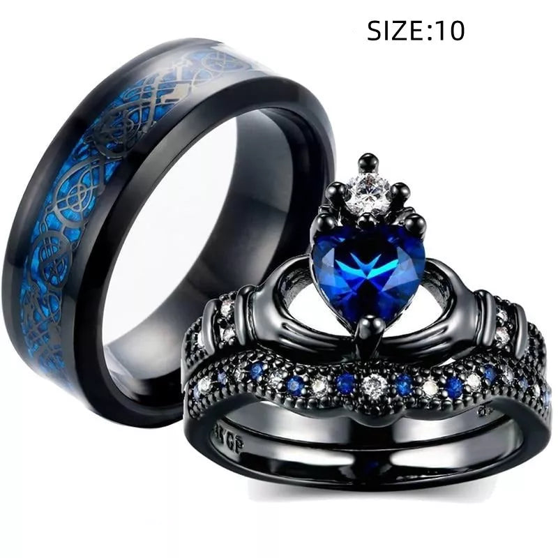 Crown love sapphire female ring with alloy setting
